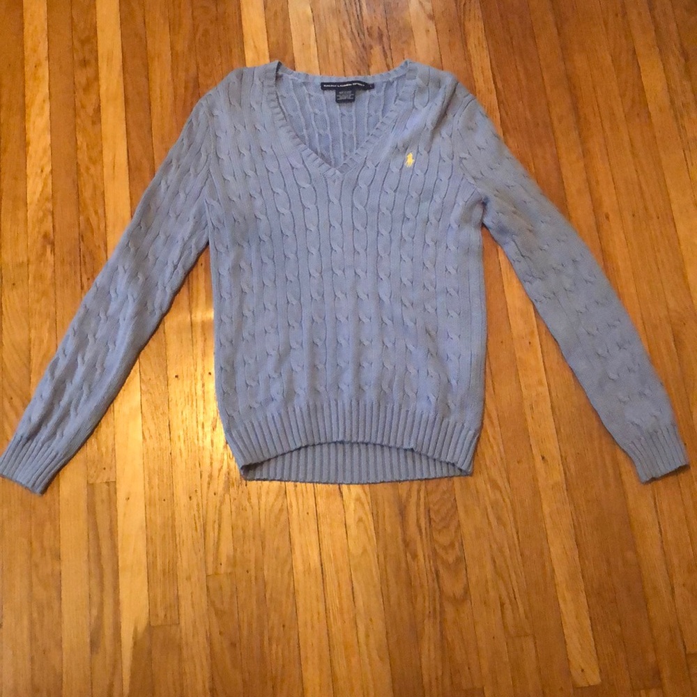 Light blue v neck Ralph Lauren sweater